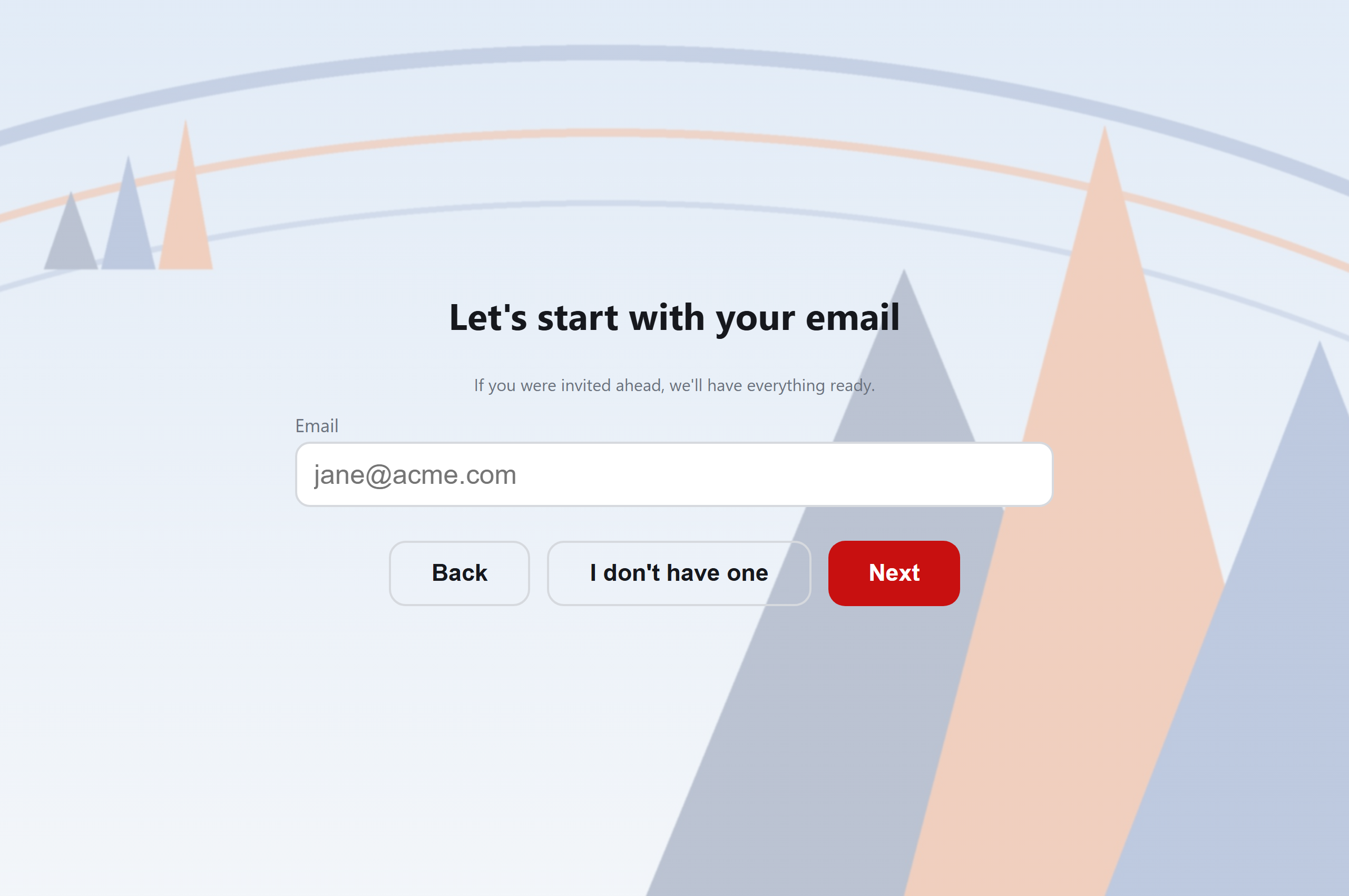 Kiosk email step — invited visitors are recognized automatically